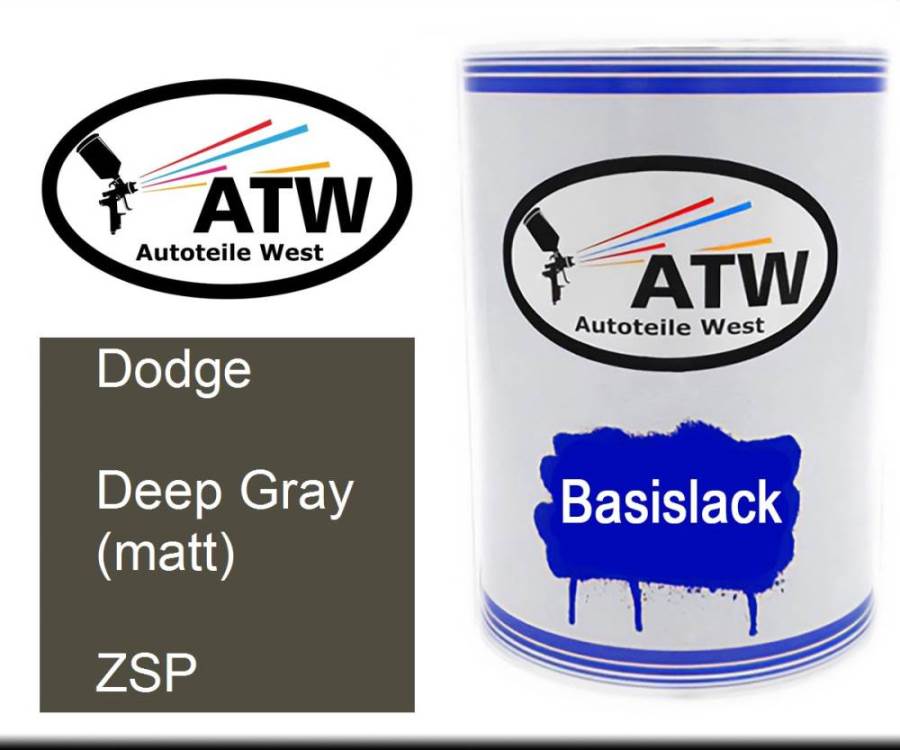 Dodge, Deep Gray (matt), ZSP: 500ml Lackdose, von ATW Autoteile West.